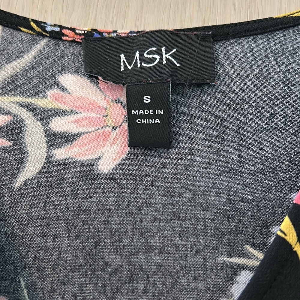 MSK maxi dress. New! Black, pink, blue, floral. Size S - Picture 3 of 10